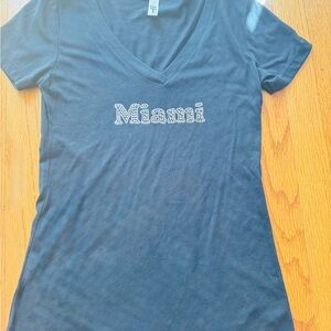 Miami Women's Black V-Neck Top